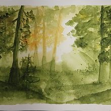 Mein Abschlussprojekt für den Kurs: Verträumte Aquarell-Landschaften: Halte Licht fest. Painting, and Watercolor Painting project by eloinah - 09.10.2024