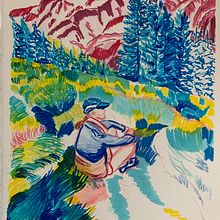 Mon projet du cours : Paysages : approche par le carnet de dessin et la couleur. Creativit, Drawing, Pencil Drawing, Sketchbook, and Sketching project by christineauge - 09.11.2024