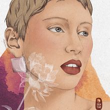 Digital portrait: floral serenity. Digital Illustration, and Portrait Drawing project by Esther Charro Rivera - 04.08.2024