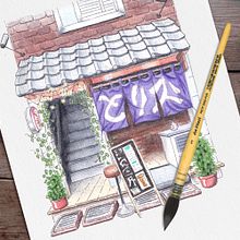 My project for course: Watercolor Urban Illustration: Portray your City. Architectural Illustration, Drawing, Painting, and Watercolor Painting project by humanetiger - 09.12.2024