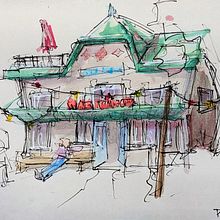 Mariapaviljoen. Architectural Illustration, Drawing, Ink Illustration, Sketchbook, and Sketching project by info_874623 - 09.12.2024
