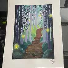 Mi proyecto del curso: Ilustración de paisajes de fantasía con acuarela y gouache. Projekt z dziedziny  Sztuki piękne, Malowanie gwaszami, Ilustracja naturalist, czna,  Malarstwo i Malowanie akwarelą użytkownika Yeniree Centeno - 14.09.2024