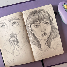 Mi proyecto del curso: Cuaderno de retratos a línea con grafito. Drawing, Portrait Drawing, Sketchbook, Sketching, and Fine Arts project by Laura Carvajal Murillo - 09.13.2024