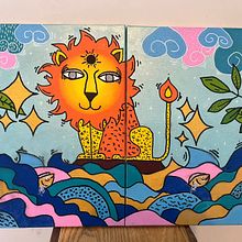 Meu projeto do curso: Introdução à pintura acrílica: crie uma tela tropical. Acr, lic Painting, Painting, and Pattern Design project by Ayran Magalhães - 09.17.2024