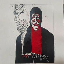 Meu projeto do curso: Retratos em xilogravura . Projekt z dziedziny Craft, Grawerstwo,  Sztuki piękne, Trad, c, jna ilustracja, Portret, Stemple,  R i sunek atramentem użytkownika Lúcio Arnaldo do Nascimento - 17.09.2024