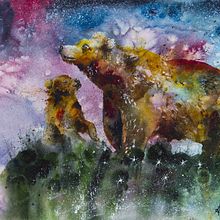 Bear and cub. Fine Arts, and Painting project by Angela Stafford - 09.20.2024