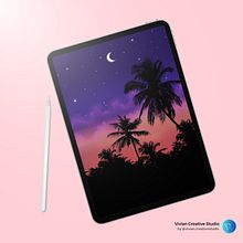 Tropical Night. Digital Illustration project by Vívian Andrade - 01.04.2024