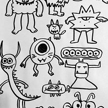 Muitos monstros, um desenho feito por Helena Darcie. Será que me inspirei em alguns monstros de Monstros C.A.??. Traditional illustration, Character Design, and Drawing project by Helena Darcie Bernardo dos Santos - 09.22.2024
