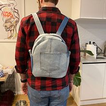My project for course: Fashion upcycling: Create a backpack with second-hand clothes. Fashion Design, Patternmaking, Dressmaking, Sewing, Upc, cling, and DIY project by vazishta - 09.20.2024