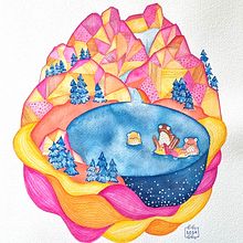 My project for course: Watercolor Techniques for Dreamlike Illustrations. Projekt z dziedziny  R, sunek, Ilustracja w, dawnicza, Trad, c, jna ilustracja i Malowanie akwarelą użytkownika Claudia Colombo - 22.09.2024