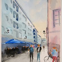 Paseando por Benimaclet Valencia. Watercolor Painting project by Jose joaquin Sanchez - 09.22.2024