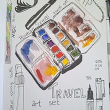 My project for course: Artistic Watercolor Sketching: Dare to Express Your Ideas. Projekt z dziedziny Sketching, Kreat, wność,  R, sunek, Trad, c, jna ilustracja, Malowanie akwarelą i Sketchbook użytkownika Kornelia Kobiela - 22.09.2024