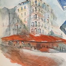Mon projet du cours : Dessin architectural à l’aquarelle et à l’encre. Drawing, Watercolor Painting, Architectural Illustration, Sketchbook, and Sketching project by Sarah Shomrai - 09.22.2024