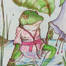 Rana chill' . Traditional illustration project by Dosietedos rex.exe - 05.14.2024