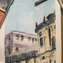 UFRGS Centro. Architecture, Architectural Illustration, Watercolor Painting, Ink Illustration, Sketching, and Painting project by Giancarlo Machado - 09.24.2024