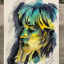 Neon. Watercolor Painting, Painting, Portrait Drawing, and Sketching project by Giancarlo Machado - 09.24.2024