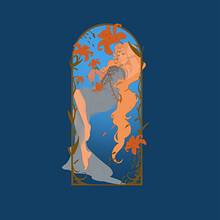 Sonnia from Tears Of Kingdom as Mucha's style. Digital Illustration project by yessicatsd - 09.24.2024