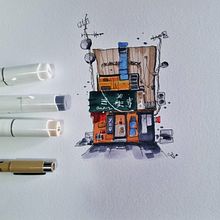 Il mio progetto del corso: Disegno architettonico espressivo con pennarelli colorati. Architectural Illustration, Drawing, Ink Illustration, Sketchbook, and Sketching project by ilaria_mi - 09.25.2024