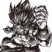 Gogeta Blue ultra de dragon ball legends. Traditional illustration, Sketching, Pencil Drawing, and Drawing project by Ivan Marcelo Carfulen Mariqueo - 09.22.2024