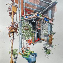 Mein Abschlussprojekt für den Kurs: Expressive Architekturskizzen mit Markern. Architectural Illustration, Drawing, Ink Illustration, Sketchbook, and Sketching project by bara_s - 09.29.2024