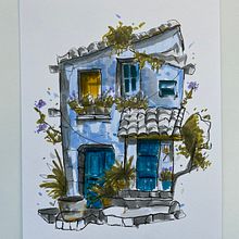 My project for course: Expressive Architectural Sketching with Colored Markers. Un proyecto de Ilustración arquitectónica, Dibujo, Ilustración con tinta, Sketchbook y Bocetado de Anna Hasle - 29.09.2024