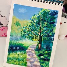 Meu projeto do curso: Pintura de paisagens com guache para iniciantes. Gouache Painting, Painting, Fine Arts, and Naturalistic Illustration project by rocumbackmelhado - 09.29.2024