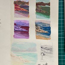 Praia de Liméns Ein Projekt aus dem Bereich Gouachemalerei, Traditionelle Illustration, Malerei und Skizzenentwurf von Elena Kameneva - 29.09.2024