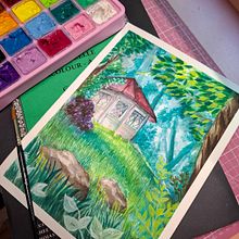 Mi proyecto del curso: Pintura de paisajes atmosféricos con gouache. Gouache Painting, Traditional illustration, and Painting project by Gabriela Bujanos Gutiérrez - 10.02.2024