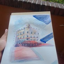 Mi proyecto del curso: Dibujo arquitectónico con acuarela y tinta ( Atardecer en CENART) y Café en Paris (clase). Een project van  Tekening, Aquarelschilderen,  Architecturale illustratie, Sketchbook y  Illustratie met inkt van saikro8888 - 04.10.2024