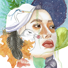 Mein Abschlussprojekt für den Kurs: Illustriertes Porträt mit Aquarell. Projekt z dziedziny  Sztuki piękne, Trad, c, jna ilustracja,  Malarstwo, Malowanie akwarelą,  R, sunek, Portret,  R, sunek art, st i czn użytkownika swampies - 04.10.2024