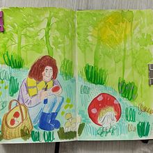 Mein Abschlussprojekt für den Kurs: Skizzenbuch-Übungen für künstlerisches Wachstum. Drawing, Fine Arts, Traditional illustration, Sketchbook, and Sketching project by eloinah - 10.05.2024