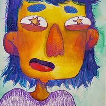 Girl with purple hair. Watercolor Painting, and Colored Pencil Drawing project by lilko - 08.25.2024