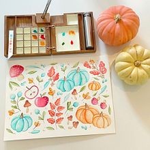 Mi proyecto del curso: Estampados florales en acuarela con colores vibrantes. Traditional illustration, Botanical Illustration, Pattern Design, and Watercolor Painting project by marienfernandez29 - 10.07.2024