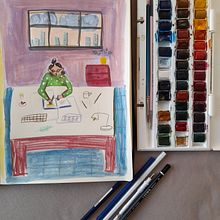 My project for course: Exploratory Sketchbook: Find Your Drawing Style. Projekt z dziedziny Sketching, Kreat, wność,  R, sunek, Trad, c, jna ilustracja, Malowanie akwarelą, Malowanie gwaszami i Sketchbook użytkownika Esra Ozturk - 07.10.2024