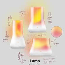 Mood Sync - mood light lamp concept sketches. Un proyecto de Diseño, Bocetado, Sketchbook y Concept Art de Adam Miklosi - 07.10.2024