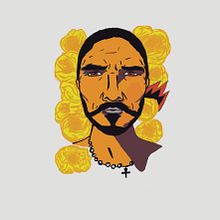 Hombre moreno rodeado de Cempasúchil, con fuego interior que se manifiesta al exterior.. Traditional illustration, and Digital Illustration project by jesusmares82 - 10.08.2024