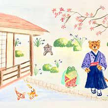 Mi proyecto del curso: Ilustración en acuarela con influencia japonesa. Un progetto di Disegno, Illustrazione tradizionale e Pittura ad acquerello di Fabiola Hernandez - 13.10.2024
