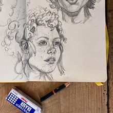 My project for course: Portrait Sketchbooking: Explore the Human Face. Artistic Drawing, Drawing, Portrait Drawing, Sketchbook, and Sketching project by laurasalierno - 10.14.2024
