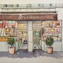 My project for course: Watercolor Urban Illustration: Portray your City. Projekt z dziedziny  R, sunek architektoniczn,  R, sunek,  Malarstwo i Malowanie akwarelą użytkownika nancylee_518 - 14.10.2024