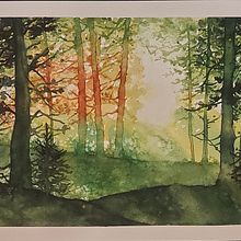 My project for course: Dreamy Watercolor Landscapes: Paint with Light. Un progetto di Pittura e Pittura ad acquerello di joelledeschambault - 15.10.2024
