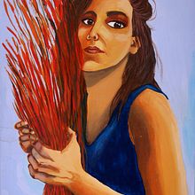 pintura de retratos femeninos con acrílico. Un progetto di Pittura acrilica di Silvina Pedernera - 15.06.2024