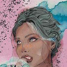 Mi proyecto del curso: Retrato ilustrado con Procreate. Ilustração vetorial, Desenho de retrato, Ilustração digital e Ilustração tradicional projeto de Francisca Medina Pérez - 15.10.2024