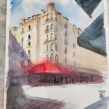 My project for course: Architectural Sketching with Watercolor and Ink. Drawing, Watercolor Painting, Architectural Illustration, Sketchbook, Ink Illustration, and Sketching project by Miwa Kitahata - 10.18.2024