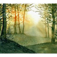 My project for course: Dreamy Watercolor Landscapes: Paint with Light. Projekt z dziedziny  Malarstwo i Malowanie akwarelą użytkownika j.lagatta - 18.10.2024