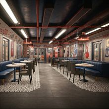 Nueva York Café - Formato mediano . Projekt z dziedziny Architektura wnętrz, Projektowanie wnętrz, Dekoracja wnętrz, Projektowanie powierzchni h, low, ch i Projektowanie przestrzeni użytkownika cleaverth - 19.10.2024