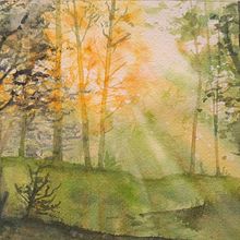 My project for course: Dreamy Watercolor Landscapes: Paint with Light. Un progetto di Pittura e Pittura ad acquerello di jutta_loeffler - 20.10.2024