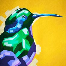 My project: The Hummingbird. Acr, lic Painting, Painting, and Naturalistic Illustration project by Paolo - 10.21.2024