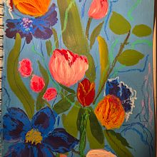 My project for course: Expressive Floral Painting with Acrylic Paint. Projekt z dziedziny Malarstwo akr, lowe, R, sunek botaniczn,  Sztuki piękne i  Malarstwo użytkownika gianglea2020 - 21.10.2024