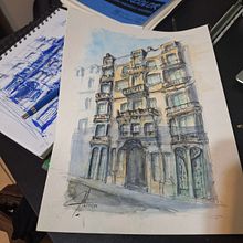 Mi proyecto del curso: 37 Rue du Champ de Mars, París. . Drawing, Watercolor Painting, Architectural Illustration, Sketchbook, Ink Illustration, and Sketching project by Jesús Griego - 10.21.2023