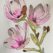 Beginnings - Quelques essais de débutante (Spring - Printemps 2023) . Watercolor Painting, and Traditional illustration project by Kenza Bennani - 10.21.2024